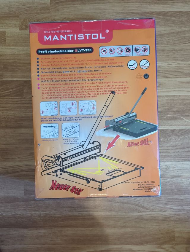 Cortador suelo vinílico 8 mm Mantistol