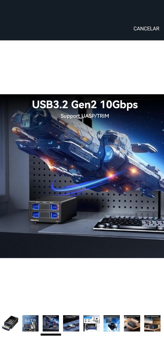 Caja híbrida HDD+SSD NVMe 46 TB carcasa disco duro afbeelding 3