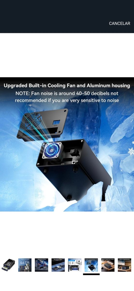 Caja híbrida HDD+SSD NVMe 46 TB carcasa disco duro