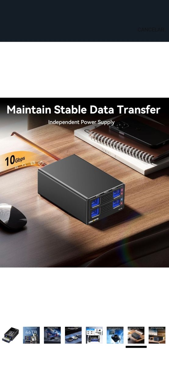 Caja híbrida HDD+SSD NVMe 46 TB carcasa disco duro