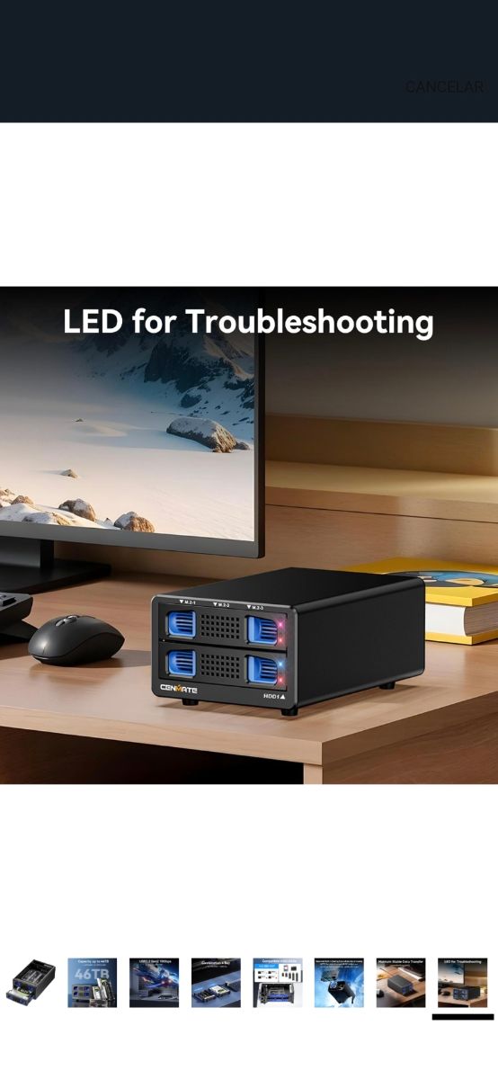 Caja híbrida HDD+SSD NVMe 46 TB carcasa disco duro