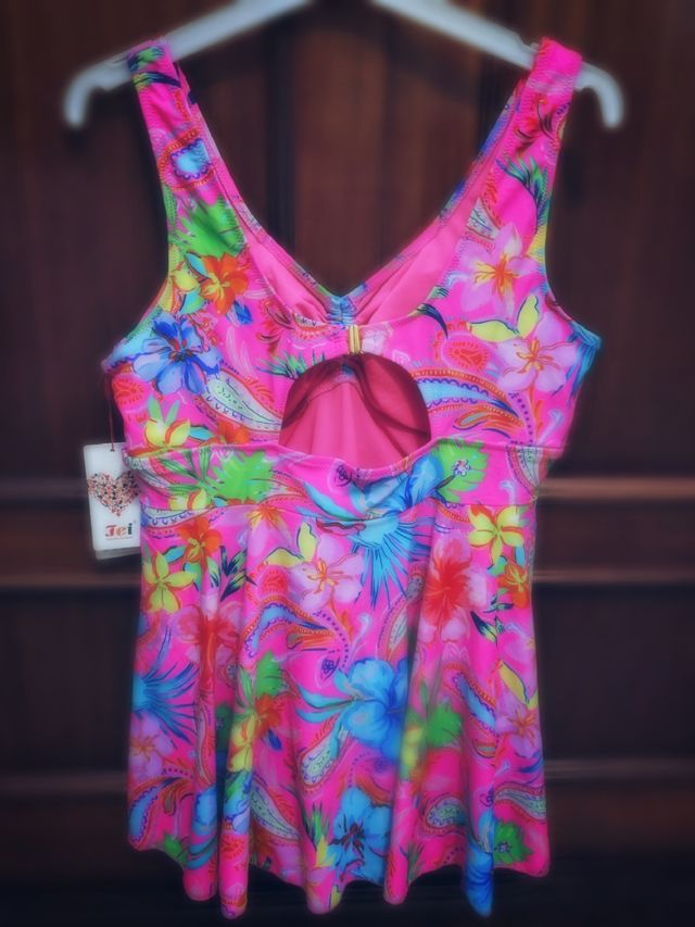 Bañador Vestido Flores Rosa