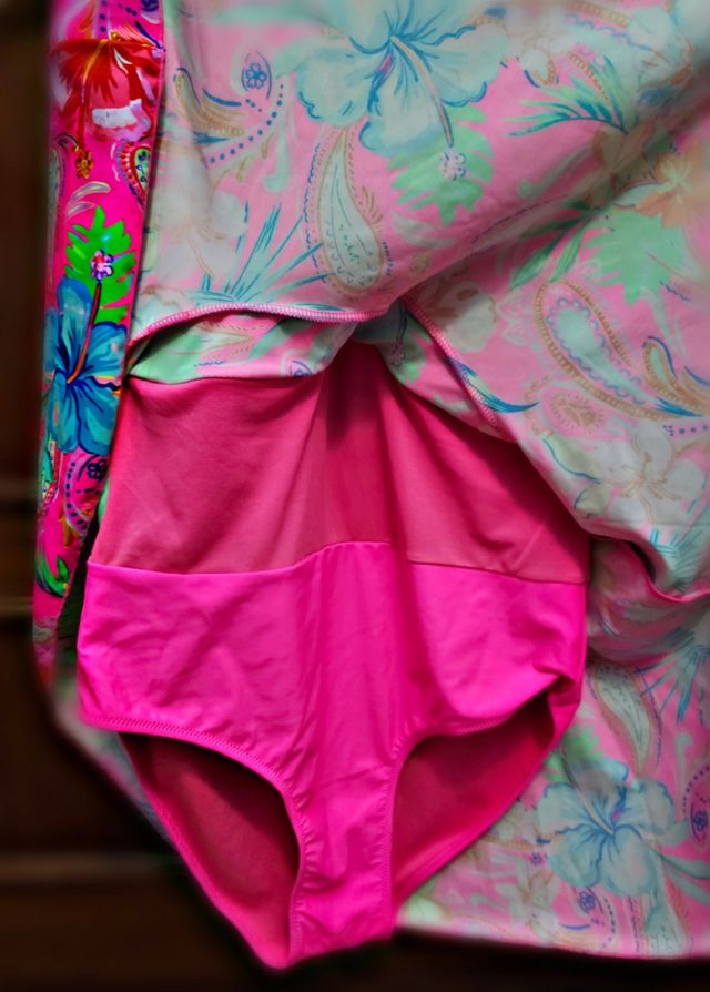 Bañador Vestido Flores Rosa