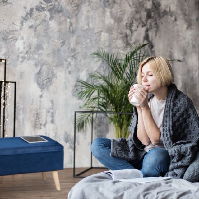 Baúl azul terciopelo - almacenaje