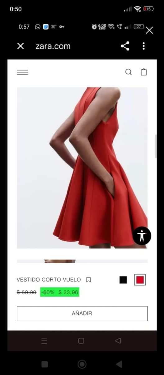 Vestido Zara rojo vuelo