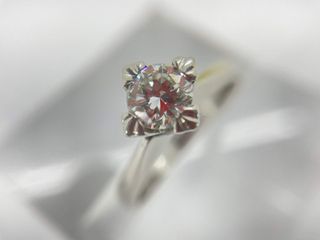 sortija oro 18k con piedra con diamante