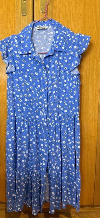 Vestido azul con flores - Talla M
