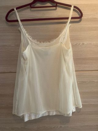 Blusa blanca de encaje - Talla M