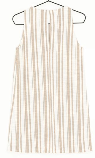 Vestido MNG rayas beige blanco M