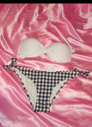 Bikini blanco y vichy M