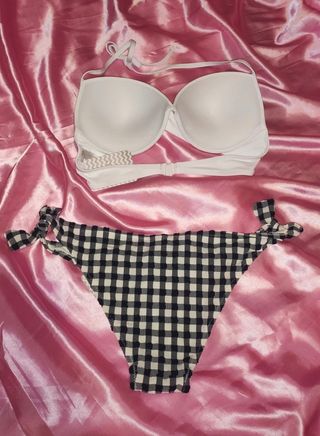 Bikini blanco y vichy M