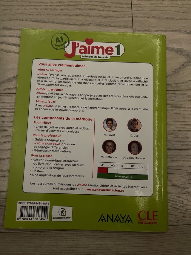 Libro texto ingles J’aime 1º ESO