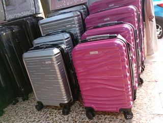 Maletas rosa y plata - Juego de 4 