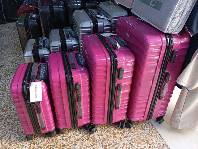 Maletas rosa y plata - Juego de 4