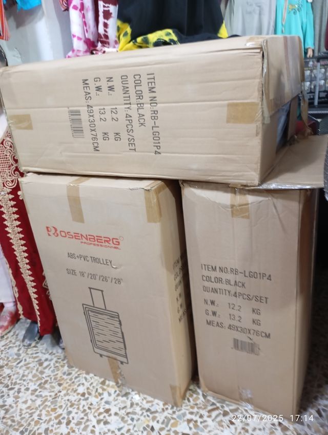 Maletas rosa y plata - Juego de 4