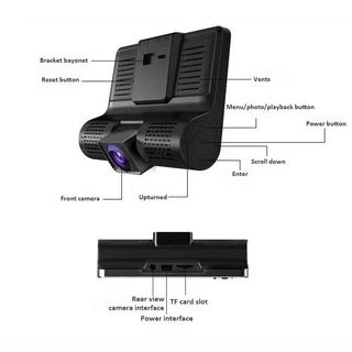 Video camara para coche DVR WDR FULL HD 1080P HDR NOCHE DUAL 4" , ENVIO 24H, NUEVO