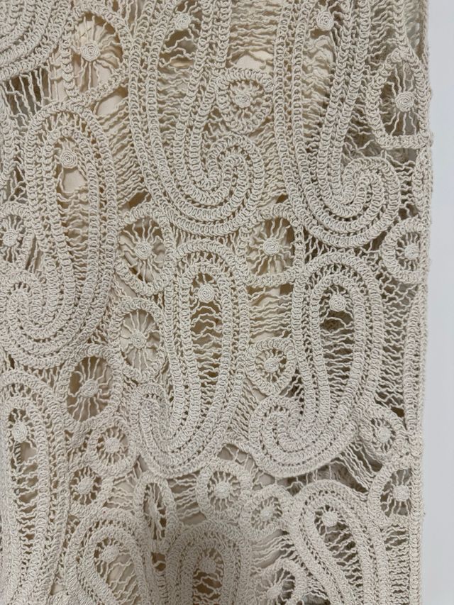 Vestido crochet Zara beige