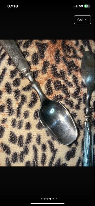 6 Cucchiaini Caffè Argento Vintage