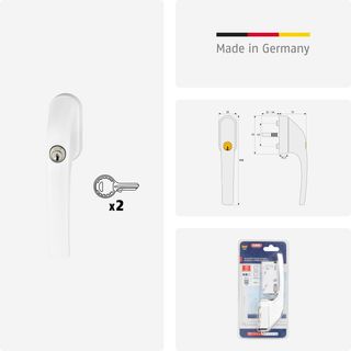 Manilla de ventana con cerradura ABUS FG300 AL0145
