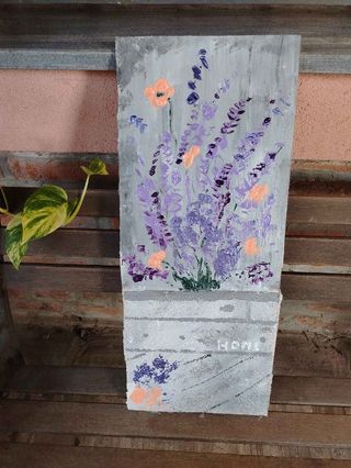 Quadro shabby chic fiori lavanda