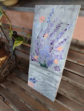 Quadro shabby chic fiori lavanda