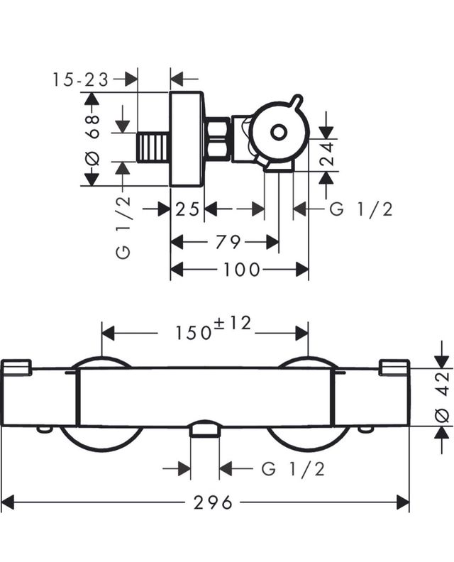 Miscelatore termostatico Hansgrohe 1001 CL