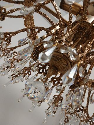 Lampara Cristal - Dorada