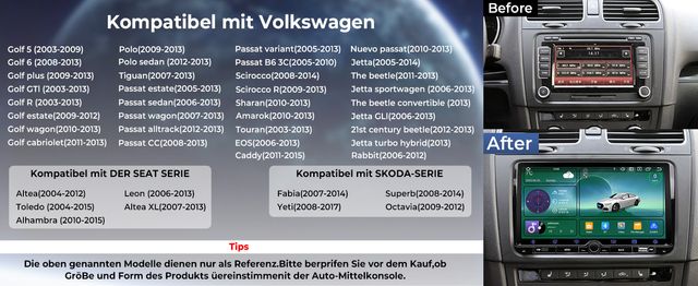 SWTNVIN Autoradio Android 14 9" OctaCore 4+64 VW