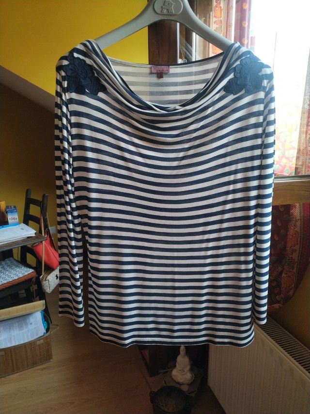 Camiseta rayas marineras azul-blanco