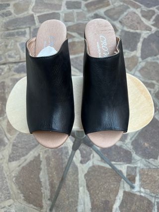 Ciabatte sabot in pelle nera