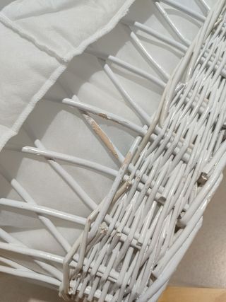 Cuna Moisés mimbre blanco