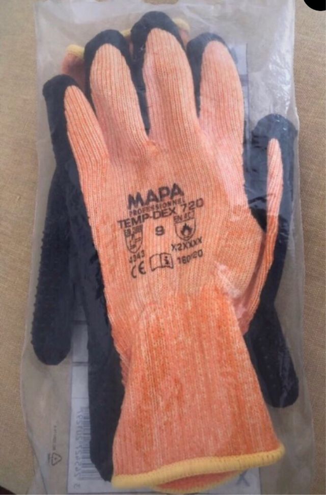 Luvas de proteção profissional. - Tamanho 9