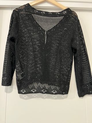 Chaqueta negra ganchillo Shein