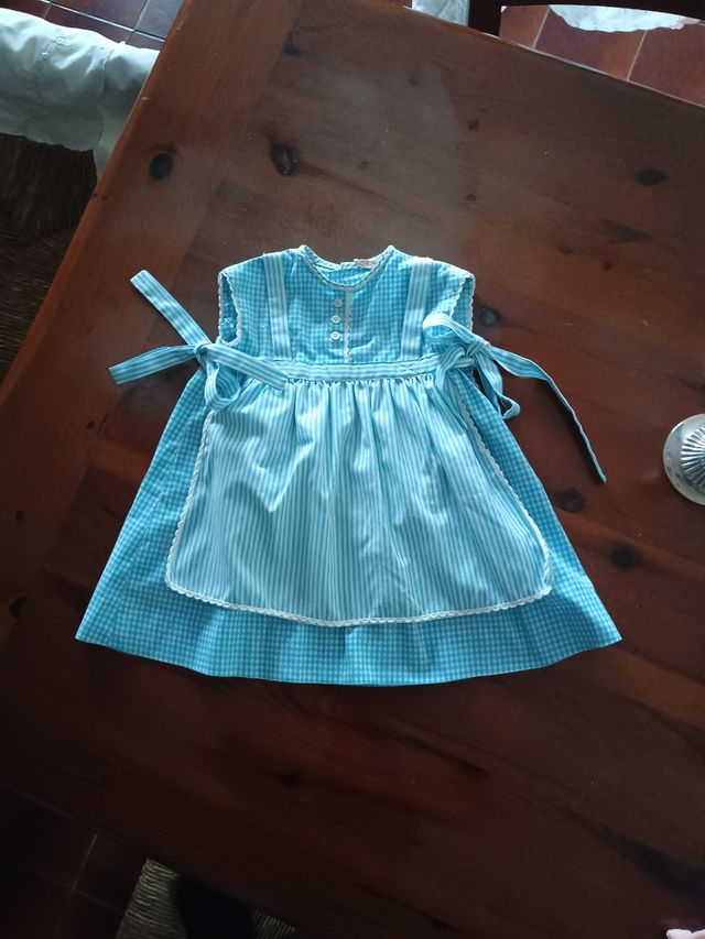 Vestido niña 9 meses - Azul rayado