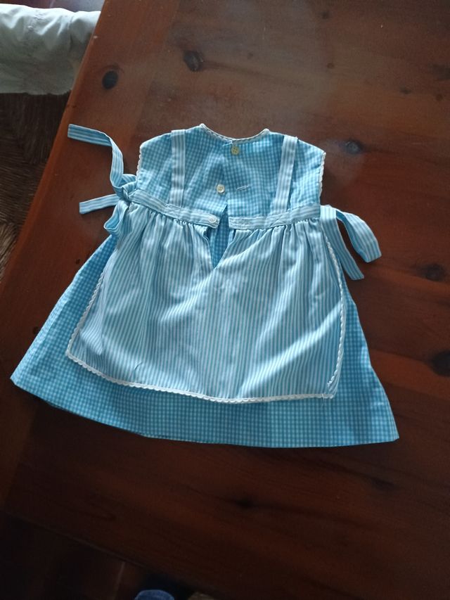 Vestido niña 9 meses - Azul rayado