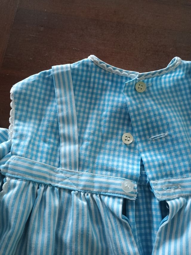 Vestido niña 9 meses - Azul rayado