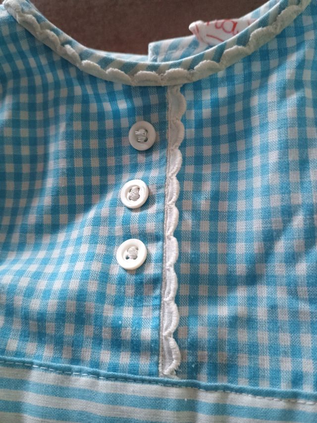 Vestido niña 9 meses - Azul rayado