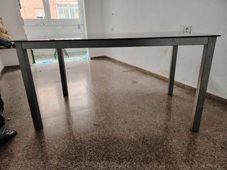 Mesa cristal negra moderna