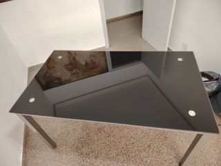 Mesa cristal negra moderna