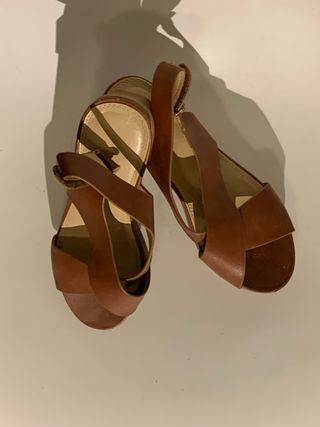 Sandalias plataforma marrones - talla 36