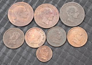 Monedas cobre Alfonso XIII 