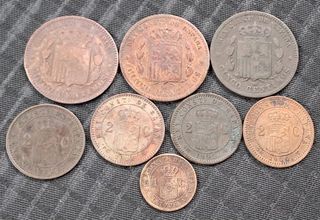 Monedas cobre Alfonso XIII 