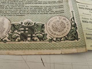 Scriptofilia azione 1865 Banca Credito Bologna
