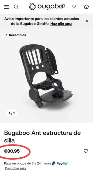 Estructura silla bugaboo ant