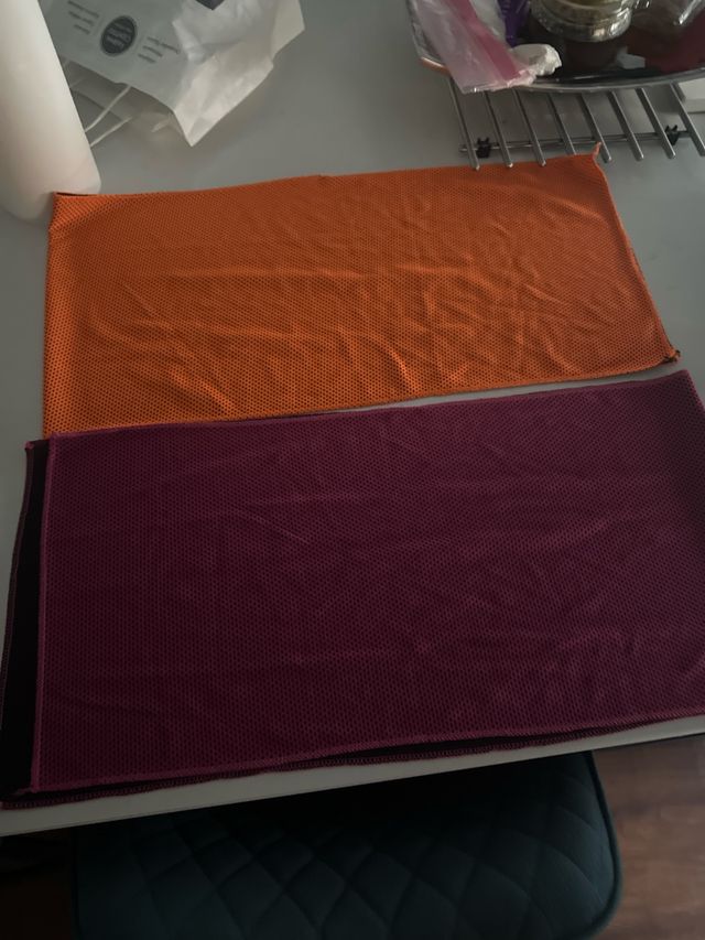 Toallas Deportivas Microfibra - Naranja y Morada