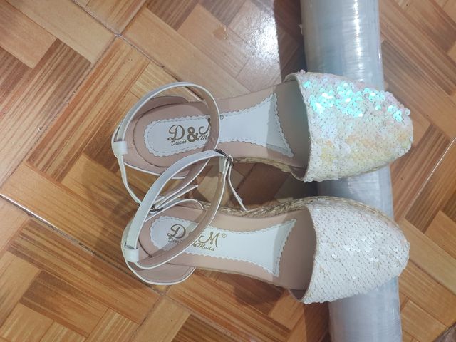 Sneakers bianche D&M con paillettes