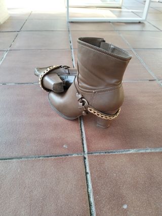 Botines tacón marrón - talla 38