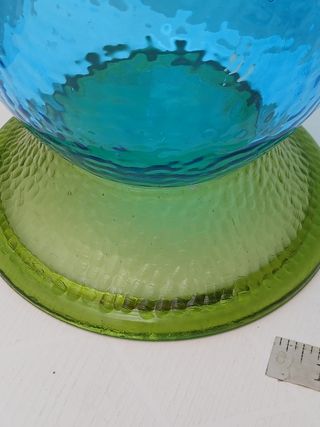 Vaso vetro vintage blu-verde