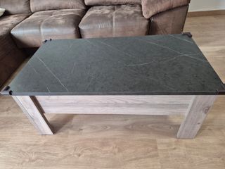 Mesa centro elevable gris-marrón