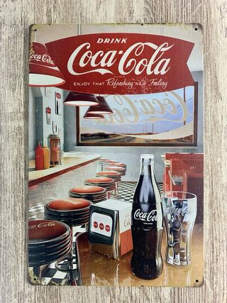 Cartel metálico Coca-Cola vintage